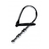 Серебристый уретральный плаг-бусины TOYFA Metal с мягким фиксириющим кольцом - ToyFa - купить с доставкой в Евпатории