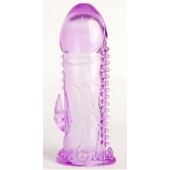 Фиолетовая гелевая насадка с шипами - 13 см. - Toyfa Basic - в Евпатории купить с доставкой