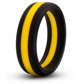 Черно-желтое силиконовое эрекционное кольцо Silicone Go Pro Cock Ring - Blush Novelties - в Евпатории купить с доставкой