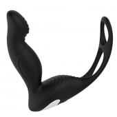 Черный вибромассажер простаты P-PLEASER W ERECTION ENHANCE - Dream Toys - в Евпатории купить с доставкой