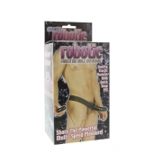 Мужской фаллопротез с вибрацией ROBOTIC MALE STRAP-ON BLACK - 17 см. - Seven Creations - купить с доставкой в Евпатории