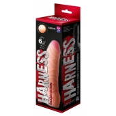 Телесная изогнутая насадка на Harness с коннектором BLACK LINE - 17 см. - LOVETOY (А-Полимер) - купить с доставкой в Евпатории