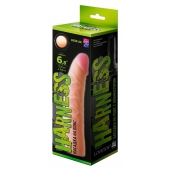 Телесная изогнутая насадка на Harness с коннектором GREEN LINE - 18 см. - LOVETOY (А-Полимер) - купить с доставкой в Евпатории