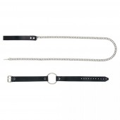 Черный поводок и чокер с кольцом Rada - Rebelts - купить с доставкой в Евпатории