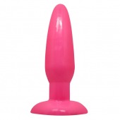 Розовая анальная пробка с подошвой-присоской - 13,5 см. - Baile