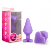 Фиолетовая анальная пробка Naughty Candy Heart Do Me Now - 8,9 см. - Blush Novelties - купить с доставкой в Евпатории