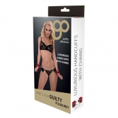 Красно-чёрные наручники на металлической цепочке - Blush Novelties - купить с доставкой в Евпатории