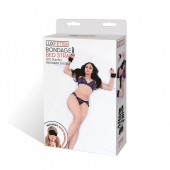 Чёрные манжеты для фиксации на кровати Bondage Bed Strap - Lux Fetish - купить с доставкой в Евпатории