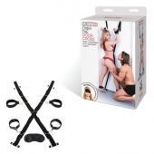 Чёрный набор для фиксации у двери - Lux Fetish - купить с доставкой в Евпатории