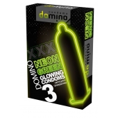 Презервативы DOMINO Neon Green со светящимся в темноте кончиком - 3 шт. - Domino - купить с доставкой в Евпатории
