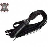 Черная плеть  Ковбой  с ручкой-фаллосом - 55 см. - Sitabella - купить с доставкой в Евпатории