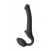 Черный безремневой страпон Silicone Bendable Strap-On S - Strap-on-me - купить с доставкой в Евпатории