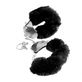 Металлические наручники Furry Love Cuffs с черным мехом - Pipedream - купить с доставкой в Евпатории