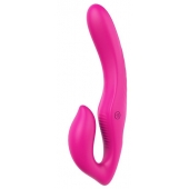 Ярко-розовый безремневой страпон REMOTE DOUBLE DIPPER - 22 см. - Dream Toys - купить с доставкой в Евпатории