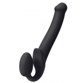 Черный безремневой страпон Silicone Bendable Strap-On M - Strap-on-me - купить с доставкой в Евпатории