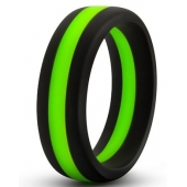 Черно-зеленое эрекционное кольцо Silicone Go Pro Cock Ring - Blush Novelties - в Евпатории купить с доставкой