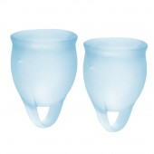 Набор голубых менструальных чаш Feel confident Menstrual Cup - Satisfyer - купить с доставкой в Евпатории