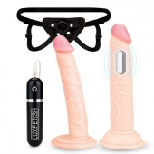 Регулируемые трусики с 2 насадками - 16 и 15 см. - Lux Fetish - купить с доставкой в Евпатории