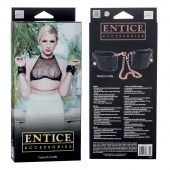 Черные мягкие наручники Entice French Cuffs с цепью - California Exotic Novelties - купить с доставкой в Евпатории