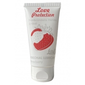 Лубрикант на водной основе с ароматом малины Love Protection Strawberry - 50 мл. - Lola Games - купить с доставкой в Евпатории