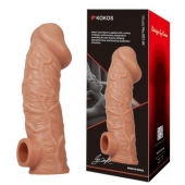 Телесная насадка на фаллос с фиксацией мошонки EXTREME SLEEVE - 15,6 см. - KOKOS - в Евпатории купить с доставкой