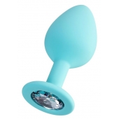 Мятная анальная втулка Brilliant с прозрачным кристаллом - 8 см. - ToyFa - купить с доставкой в Евпатории