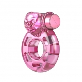 Розовое эрекционное кольцо с вибрацией Pink Bear - Baile - в Евпатории купить с доставкой