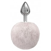 Серебристая анальная пробка с белым пушистым хвостиком Twinkle - Lola Games - купить с доставкой в Евпатории