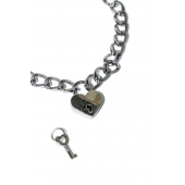 Серебристый ошейник Embrace с ключиком - Lola Games - купить с доставкой в Евпатории