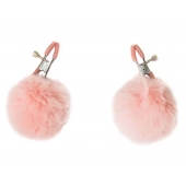 Зажимы на соски Angelic с розовыми меховыми шариками - Lola Games - купить с доставкой в Евпатории