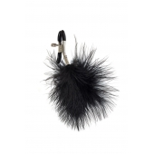 Зажимы на соски с черным пухом Euphoric - Lola Games - купить с доставкой в Евпатории