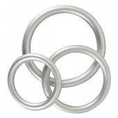 Набор из 3 эрекционных колец под металл Metallic Silicone Cock Ring Set - Orion - в Евпатории купить с доставкой