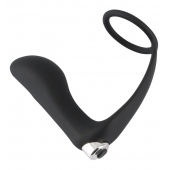 Черное эрекционное кольцо с анальной вибропробкой Vibrating Ring   Plug - Orion - в Евпатории купить с доставкой