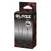 Черные зажимы на соски и клитор на цепочке DELUXE NIPPLE   CLIT CLAMPS - Dream Toys - купить с доставкой в Евпатории