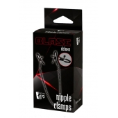 Черные зажимы на соски на цепочке BLAZE DELUXE NIPPLE CLAMPS - Dream Toys - купить с доставкой в Евпатории
