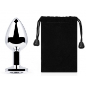 Серебристая анальная пробка с прозрачным стразом - 7,2 см. - Anal Jewelry Plug - купить с доставкой в Евпатории