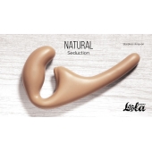 Бежевый безремневой страпон Seduction - 20,5 см. - Lola Games - купить с доставкой в Евпатории