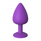 Фиолетовая анальная пробка со стразом Her Little Gem Large Plug - 9,5 см. - Pipedream - купить с доставкой в Евпатории