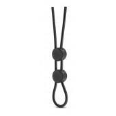 Черное двойное эрекционное лассо Silicone Double Loop Cock Ring - Blush Novelties - в Евпатории купить с доставкой