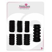Набор из 7 черных насадок PENIS SLEEVES SET - Dream Toys - в Евпатории купить с доставкой
