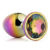 Голографическая анальная втулка с радужным кристаллом - 7,1 см. - Dream Toys - купить с доставкой в Евпатории