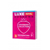 Презервативы с ароматом клубники LUXE Royal Strawberry Collection - 3 шт. - Luxe - купить с доставкой в Евпатории