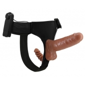 Страпон с вагинальной пробкой и вибрацией Ultra Passionate Harness - 16 см. - Baile - купить с доставкой в Евпатории