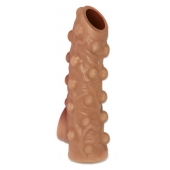 Телесная насадка с бугорками и открытой головкой Nude Sleeve M - 12 см. - KOKOS - в Евпатории купить с доставкой