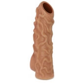 Телесная насадка с венками и открытой головкой Nude Sleeve L - 14 см. - KOKOS - в Евпатории купить с доставкой