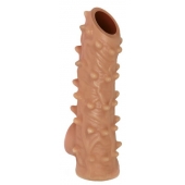 Телесная насадка с шипами и открытой головкой Nude Sleeve L - 14 см. - KOKOS - в Евпатории купить с доставкой