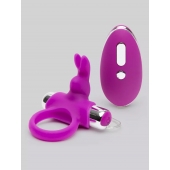 Лиловое виброкольцо с пультом ДУ Remote Control Cock Ring - Happy Rabbit - в Евпатории купить с доставкой