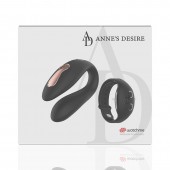 Черный вибратор для пар с пультом-часами Anne s Desire Dual Pleasure Vibe - DreamLove