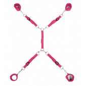 Ярко-розовый набор фиксаций на кровати Classic Bed Spreader - Lux Fetish - купить с доставкой в Евпатории
