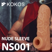 Телесная открытая насадка-реалистик с подхватом мошонки Nude Sleeve S - 10 см. - KOKOS - в Евпатории купить с доставкой